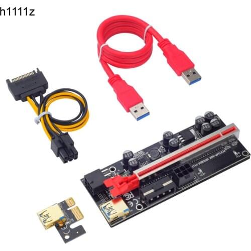 NEW VER009S Plus PCI-E Riser Card 009S Plus PCIE X1 to X16 4Pin 6Pin Power 60CM USB 3.0 Cable for Graphics Card GPU Miner Mining