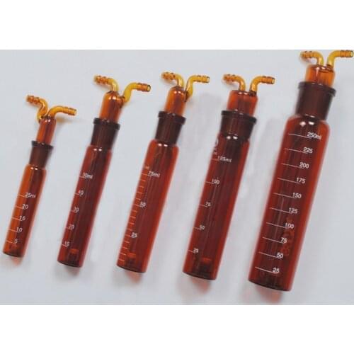 Brown/Clear Flue Gas Absorption Tube Porous Glass plate Absorption Bottle 25 50 75 125 250mL
