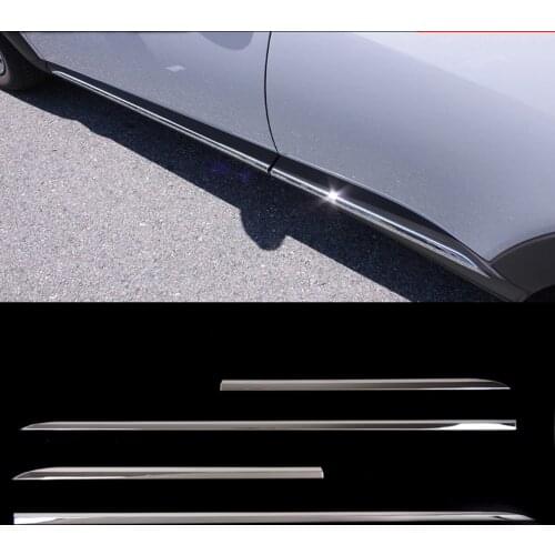 KOUVI ABS Chrome Body Door Side Molding Cover Trim 4pcs For Mazda CX-3 CX3 2015 2016 2017 18 19