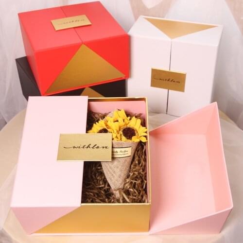 Creative Top Grade Stereo Clamshell Square Wedding Birthday Party Favor Flower Storage Box Wrapping Gift Decoration Boxes
