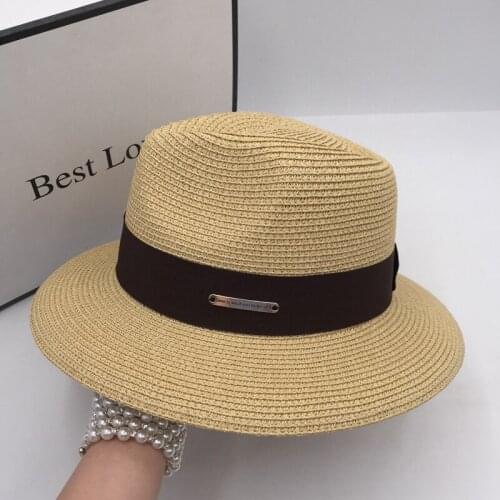 Summer new leisure wide brim womens straw hat Travel youth ins sunshade cap