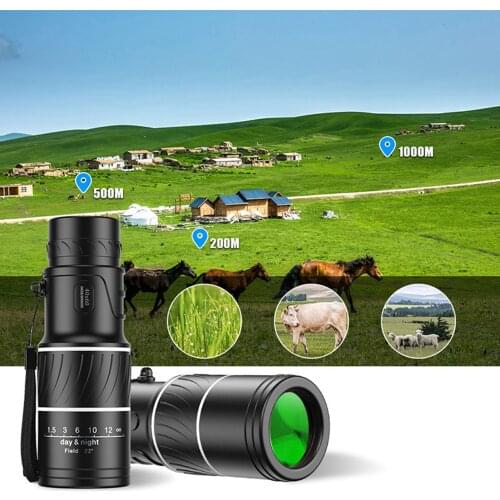 40x60 High Power Monocular Telescope Night Vision Waterproof Camping Single Cylinder Bifocal Optical Zoom Telescope For Watching