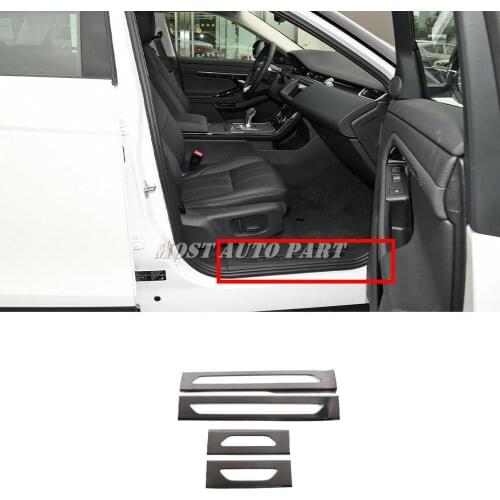 Stainless Steel Titanium Interior Door Sill Scuff Threshold Plate For Land Rover Range Rover Evoque 2019-2020 4pcs Silver/Black