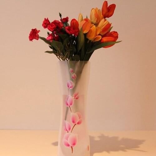 New 27.4 X 11.7cm Unbreakable Foldable Reusable Plastic Flower Vase Random Color