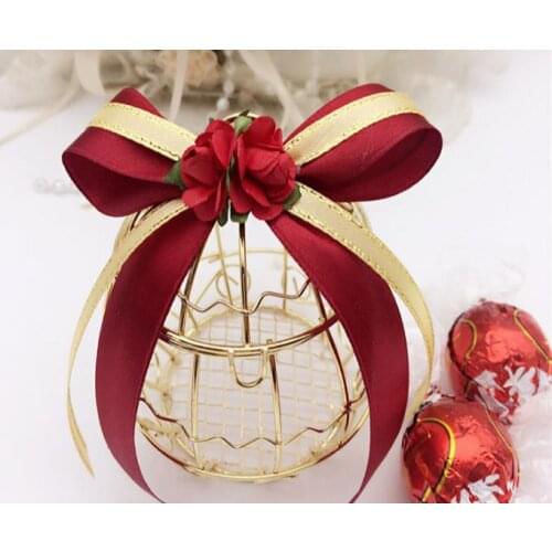 New Wedding Favor Box European creative Gold Matel Boxes romantic wrought iron birdcage wedding candy box tin box