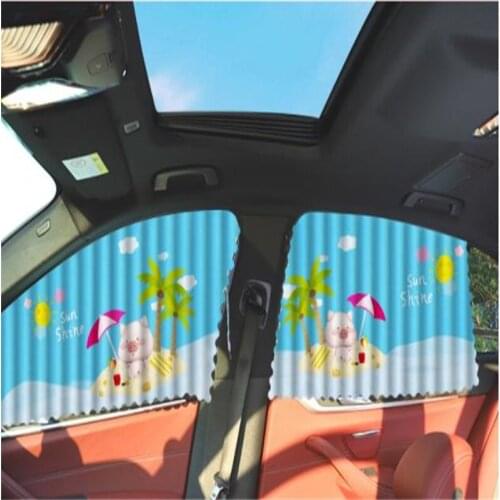 2021 June new Car track sunshade Anti-mosquito gauze for car Privacy slide curtain