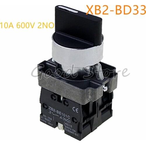 1Pcs XB2-BD33 Black 3 Position 2NO Maintained Select Selector Switch Brand New