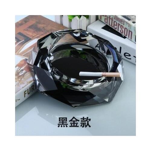 High grade practical crystal ashtray, fashion creative personality gifts large size living room European octagonal