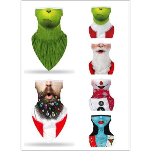 Christmas Santa Claus Snowman Cosplay Face Mask Filtering and dustproof Neck Scarf Masks Bandana Headband