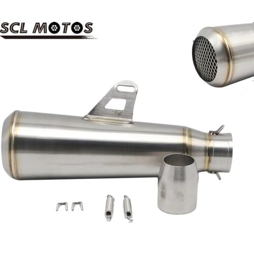 SCL MOTOS New 51mm Motorcycle Stainless Steel Exhaust Pipe Muffler Escape Moto For Kawasaki NINJA ER6N KTM DUKE EXC CRF KLX