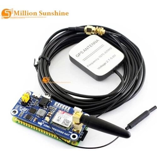 GSM/GPRS/GNSS/Bluetooth 3.0 HAT for Raspberry Pi 2B/3B/Zero/Zero W, Support SMS, phone call,email, onboard USB to UART converter