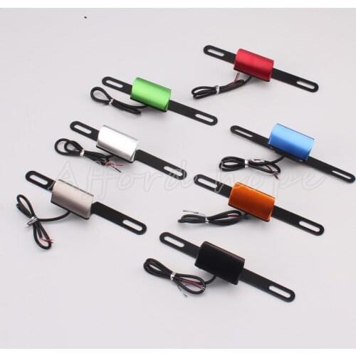 Universal For Yamaha Honda Kawasaki Motorcycle License Number Plate Frame Licence Holder Rear LED Brake Tail Light 7colors