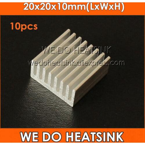 WE DO HEATSINK 10pcs 20x20x10mm 1W 3W 5W LED Power Heat Sink Best Quality Environmental Aluminum 6063 Heatsink For Led