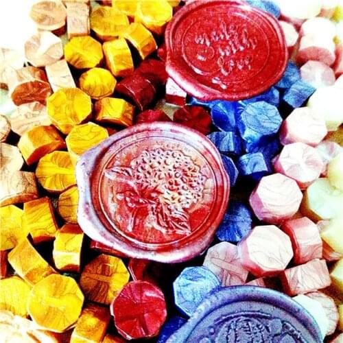 100pcs/set Octagon Sealing Wax Beads Retro Wax Seal Stamp Beaded Waxes for Wedding Vintage Craft Decor Card Making Tools