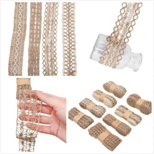 2M Natural Jute Burlap Ribbon Diy Gift Warrping Hemp Vintage Ribbon Festival Festival Decoration Party Crafts