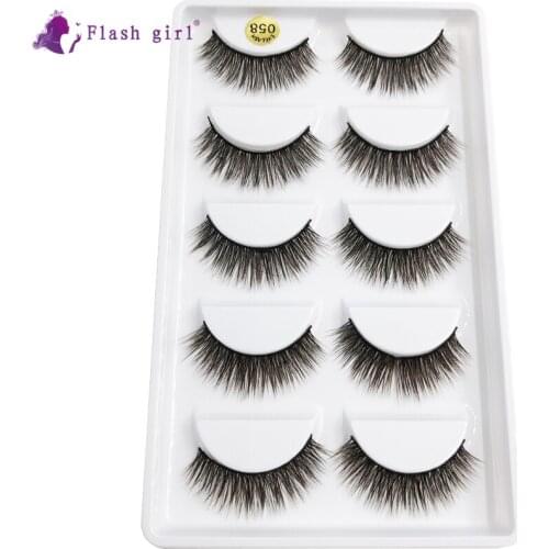 Flash Girl 3D Mink Lashes Faux Cils Dramatic Mink Eyelashes Makeup Lashes Full High Volume Mink Lashes Reusable Lashes 058