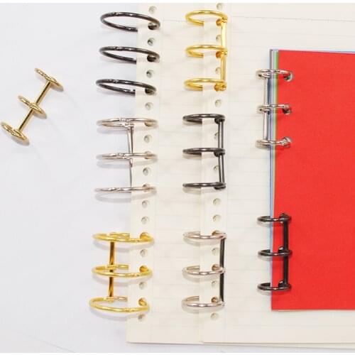 4pcs Metal 3 Rings Notebook Hinged Rings Binder Loose Leaf Circle Binding Clip Album Spiral Binder Rings Scrapbook Accessories