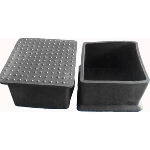45X45mm Square tube cap,Plastic feet cover folding bed machine feet leg Oblong plug,moisture proof 1-1/2 inch floor anti slip