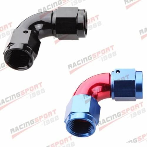 90 Degree Full Flow Adapter AN-12 AN12 To AN12 12AN Female To Female Black/RED-BLUE