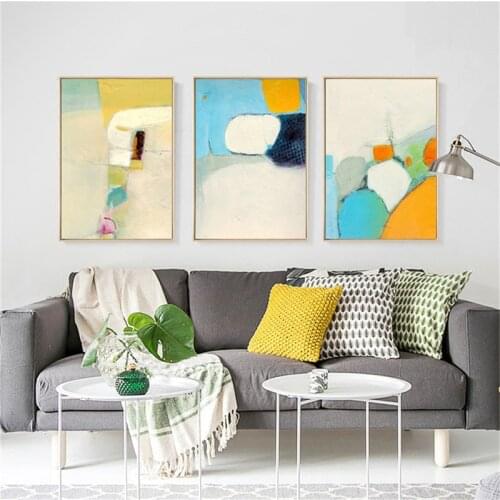 Abstract Nordic Canvas Painting Wall Art Home Decor DIY Beauty Color Block Print Kid Bedroom Office Hotel Photography Supply