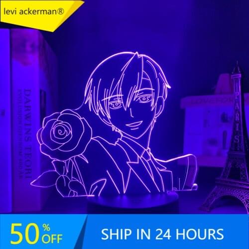Anime Led Light Ouran High School Host Club Tamaki Suoh Figure for Room Decor Night Light Kid Bithday Gift Manga 3d Lamp Bedroom
