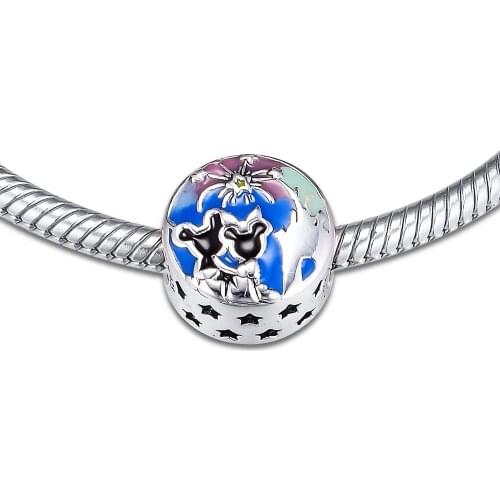 Fits for Pandora Charms Bracelet Mouse Fireworks Beads 100% 925 Sterling Silver Jewelry Free Shipping
