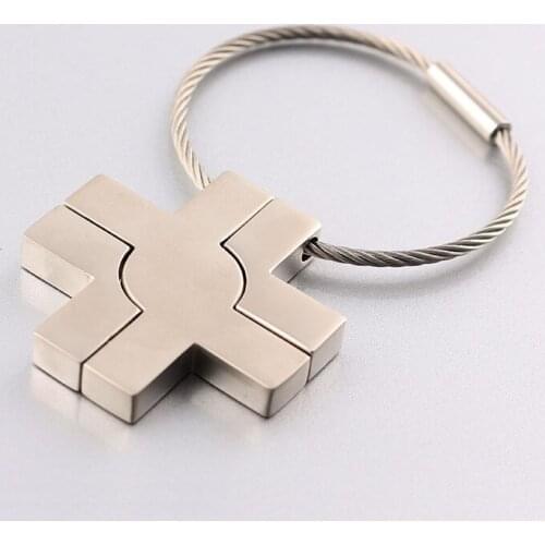 Cross keychain key ring steel rope key chain key holder high quality portachiavi chaveiro llavero hombre bag charm free shipping