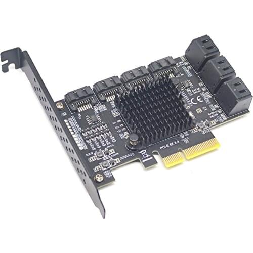 Chia Mining PCIE SATA Card Adapter 10 port SATA 3.0 to PCIe3.0 X4 Expansion Card SATA 3 III PCI-e PCI Express SATA3.0 Controller