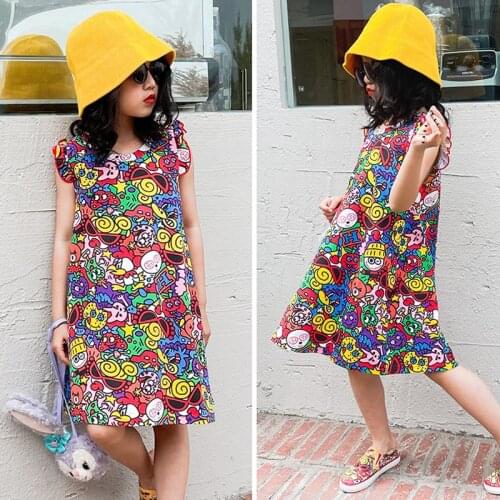 2021 New Arrival Summer Skirt Girl Dress Enfant Garcon Clothes for Girls Children Cotton Clothing Pattern Fruit Pacifier