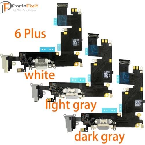 For iP6 plus Charging Flex Cable Headphone Jack Flex USB Charger Port Dock Connector With Mic Original Flex Cable for iP Repair