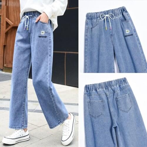 Girls Jeans Korean Wide-leg Pants Women Are Thin Spring and Autumn Loose Jeans Women Trousers Womens Jeans High Waisted Jeans