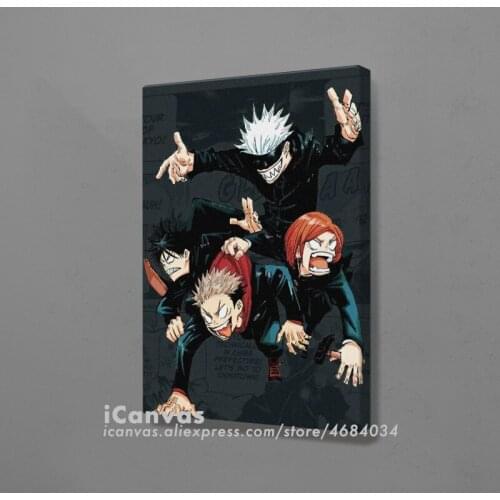 Gojo Satoru Yuji Itadori Nobara Megumi Jujutsu Kaisen Canvas Home Decor Painting Wall Art Decoration Prints Living Room Poster