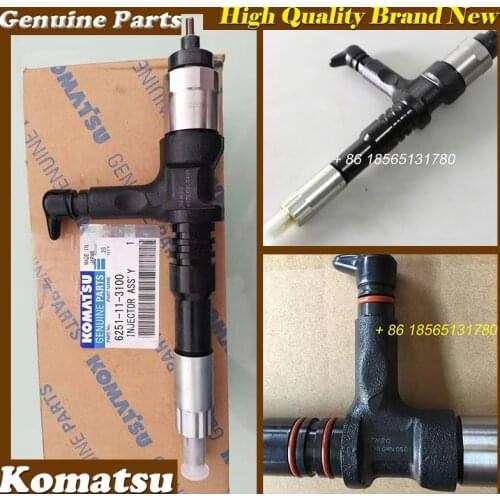 Komatsu Genuine Part 6251-11-3100 09500-6070 Common Rail Fuel Injector for Excavator PC350-7 PC400-7 P400-8 PC450-7 PC550 Deson