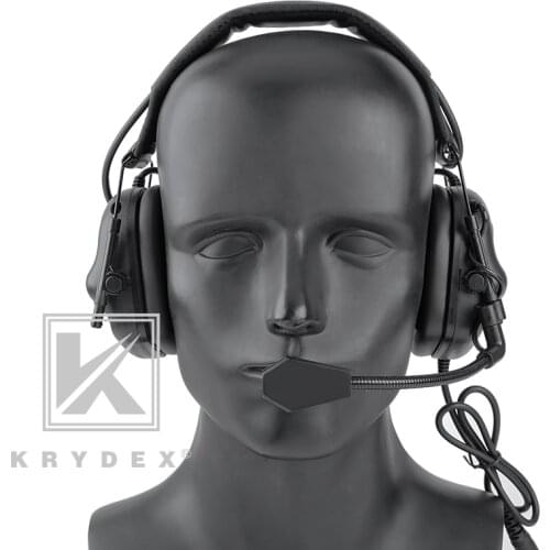 KRYDEX Tactical Headset With Micphone Peltor Detachable Communication Headphone For Hunting Shooting Outdoor Military Activities