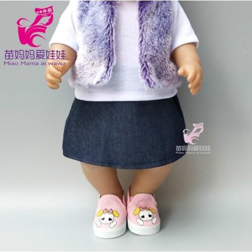 Doll clothes for 43cm Born Baby Dolls mick dots dress with underwear and head band 18" girls doll dress accessories