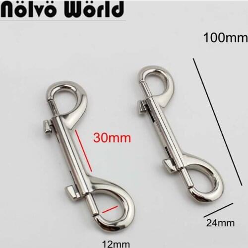 10pcs 4 colors 10cm 2 snap hooks metal powerful dog leash hooks 2 claps metal for handmade man handbags bags belt hanger hooks