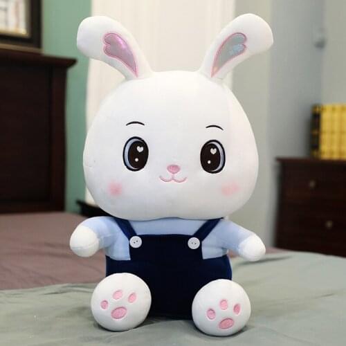 Cute Big Eyes Cuddly Bunny Stuffed Toy Girl Sleeping Cuddle Rabbit Doll Birthday Present Comfortable Soft Fabric Good Elasticity