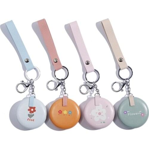 Mini Mirror Pendant Keychain Cosmetic Mirror Keyring Foldable Makeup Mirror Gift