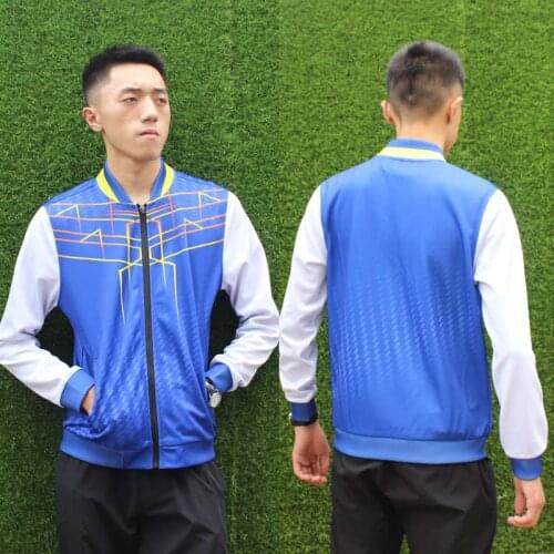 Fashion personality customization badminton jersey with zipper bright color tennis coat long sleeve jacket