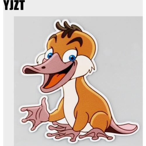YJZT 11.7CM×12.7CM Cute And Happy Cartoon Animal Platypus Decal PVC Car Sticker 11C-0241