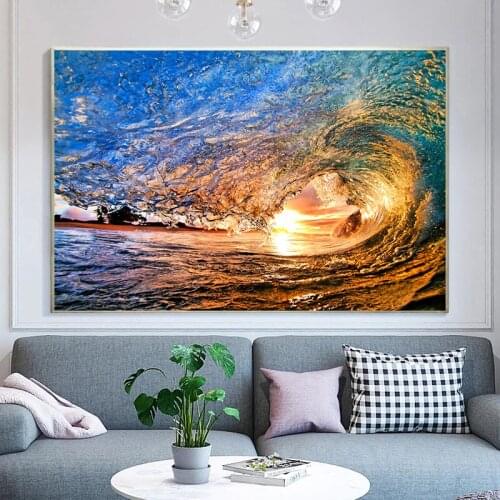 Wall Art Canvas Painting Ocean Wave Landscape Poster Picture Wall Art Pictures Posters and Prints Cuadros For Living Room Decor