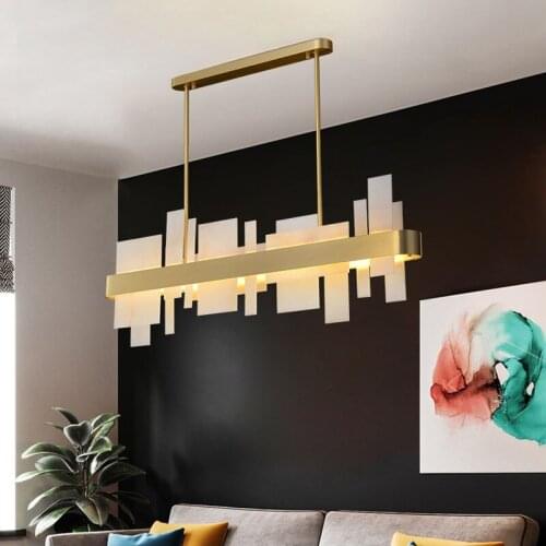 New Modern Chandelier lighting For Dining Room Creative Design LED Hanglamp Kitchen Island Rectangle Lighting Fixtures