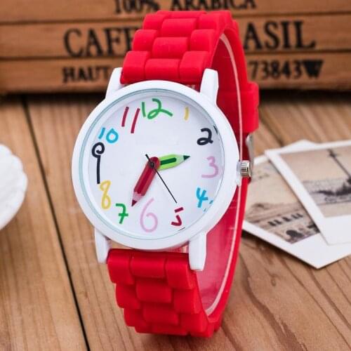 New Hot Silicone Watches Children Pencil Pointer Student Watch Quartz Wristwatches Gift Watches SMR88