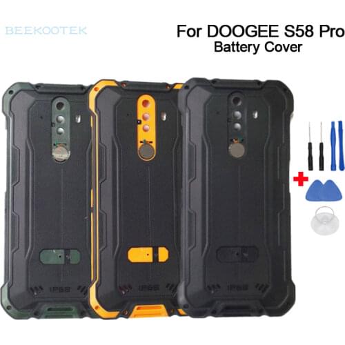New Original For Battery Cover Back Housing Case with Fingerprint Button Cable Replacement Parts For DOOGEE S58 Pro Smartphone