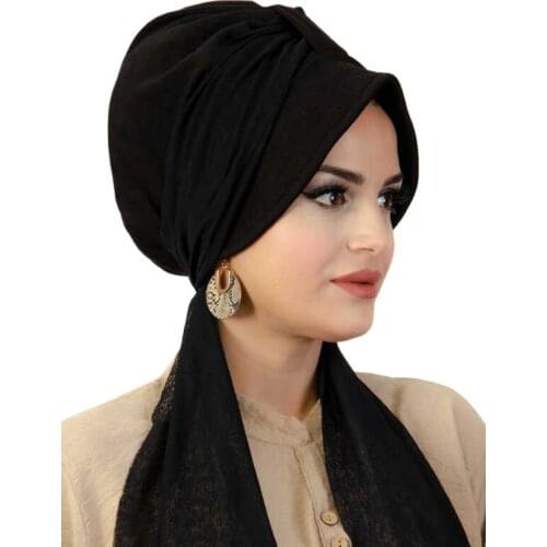2021 New Season Turkey Stylish Islamic Turban Muslim Hijab Hat Flowy Scarf Shawl Hijab Islamic Muslim Hijab Luxury Fashion For Women Stylish And Elegant Design Trend Products Can Be Used With Different Scarves
