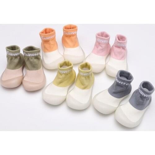 Autumn Baby Toddler Letters Shoes Non-Slip Anti-Off Foot Floor Knitted Socks First Walker 5Colors 5Size 725 KeDing