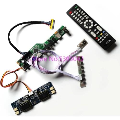Fit LM170E01 (TL)(B3)/(TL)(B4)/(TL)(BB) 4CCFL VGA AV USB Remote TV 30Pin LVDS 1280*1024 analog signal LCD control board kit