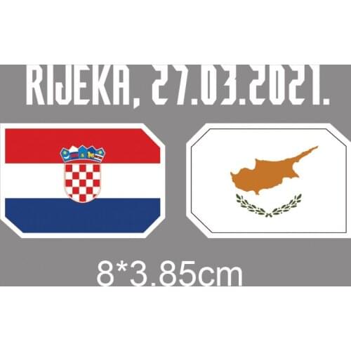 2021 Croatia Match Details Croatia Vs Cyprus Match Game Text Heat Transfer Soccer Patch Set