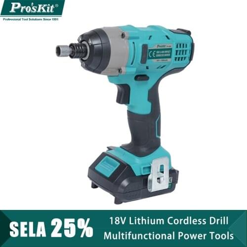 ProsKit PT-1802G 18V Lithium Battery Impact Drill Screwdriver Home Rechargeable Electric Drill Multi-Function Electric Tools