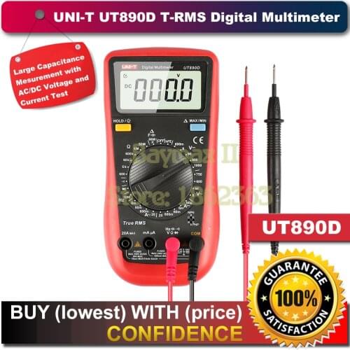 UNI-T UT890D Back-light True Rms 6000 Count Auto-Off Digital Multimeter with Capacitance Measuremnet up to 6000uF